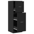 Armoire d'apothicaire noir 40x41x118 cm bois d'ingénierie
