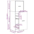 Armoire d'apothicaire noir 40x41x118 cm bois d'ingénierie