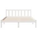 Cadre de lit extra long sans matelas 140x220 cm bois massif pin