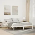Cadre de lit extra long sans matelas 140x220 cm bois massif pin