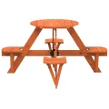 Table de pique-nique pour 4 enfants avec trou de parasol rond