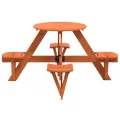 Table de pique-nique pour 4 enfants avec trou de parasol rond