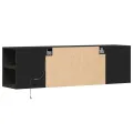 Meuble TV mural avec lumières LED noir 135x31x39,5 cm