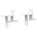 Étagères murales 2 pcs blanc 38x12x38 cm bois d'ingénierie