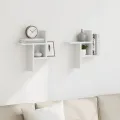 Étagères murales 2 pcs blanc 38x12x38 cm bois d'ingénierie