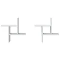 Étagères murales 2 pcs blanc 38x12x38 cm bois d'ingénierie
