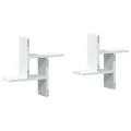 Étagères murales 2 pcs blanc 38x12x38 cm bois d'ingénierie