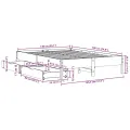 Cadre de lit sans matelas 140x190 cm bois de pin massif