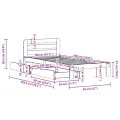 Cadre de lit sans matelas 90x190 cm bois de pin massif