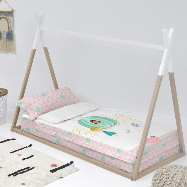 Couette rembourrée HappyFriday Multicouleur 105 x 200 cm Cendrillon 2