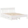 Cadre de lit sans matelas blanc 140x190 cm bois de pin massif