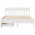 Cadre de lit sans matelas blanc 140x190 cm bois de pin massif