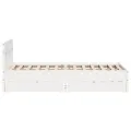 Cadre de lit sans matelas blanc 140x190 cm bois de pin massif