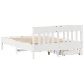 Cadre de lit sans matelas blanc 140x190 cm bois de pin massif