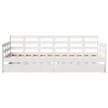 Lit de jour et tiroirs sans matelas blanc 90x190 cm bois massif