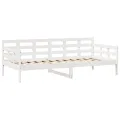 Lit de jour et tiroirs sans matelas blanc 90x190 cm bois massif