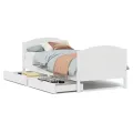 Cadre de lit sans matelas blanc 75x190 cm bois de pin massif