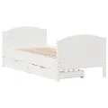 Cadre de lit sans matelas blanc 75x190 cm bois de pin massif