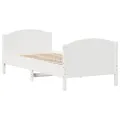 Cadre de lit sans matelas blanc 75x190 cm bois de pin massif
