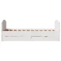 Cadre de lit sans matelas blanc 75x190 cm bois de pin massif