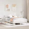 Cadre de lit sans matelas blanc 120x190 cm bois de pin massif