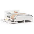 Cadre de lit sans matelas blanc 120x190 cm bois de pin massif