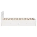 Cadre de lit sans matelas blanc 120x190 cm bois de pin massif