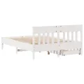 Cadre de lit sans matelas blanc 120x190 cm bois de pin massif