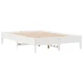 Cadre de lit sans matelas blanc 120x190 cm bois de pin massif