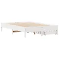 Cadre de lit sans matelas blanc 120x190 cm bois de pin massif
