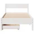 Cadre de lit sans matelas blanc 75x190 cm bois de pin massif