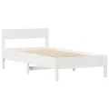 Cadre de lit sans matelas blanc 75x190 cm bois de pin massif