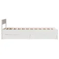 Cadre de lit sans matelas blanc 75x190 cm bois de pin massif