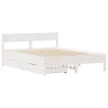 Cadre de lit sans matelas blanc 140x190 cm bois de pin massif