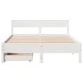 Cadre de lit sans matelas blanc 140x190 cm bois de pin massif
