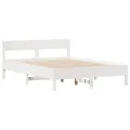 Cadre de lit sans matelas blanc 140x190 cm bois de pin massif