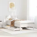 Cadre de lit sans matelas blanc 75x190 cm bois de pin massif