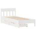 Cadre de lit sans matelas blanc 75x190 cm bois de pin massif