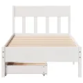 Cadre de lit sans matelas blanc 75x190 cm bois de pin massif