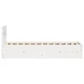 Cadre de lit sans matelas blanc 75x190 cm bois de pin massif