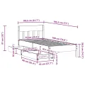 Cadre de lit sans matelas blanc 75x190 cm bois de pin massif