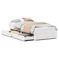 Cadre de lit sans matelas blanc 75x190 cm bois de pin massif