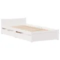 Cadre de lit sans matelas blanc 75x190 cm bois de pin massif