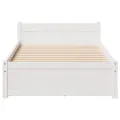 Cadre de lit sans matelas blanc 75x190 cm bois de pin massif