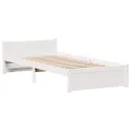 Cadre de lit sans matelas blanc 75x190 cm bois de pin massif