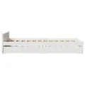 Cadre de lit sans matelas blanc 75x190 cm bois de pin massif