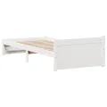 Cadre de lit sans matelas blanc 75x190 cm bois de pin massif