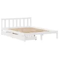 Cadre de lit sans matelas blanc 120x190 cm bois de pin massif