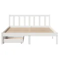 Cadre de lit sans matelas blanc 120x190 cm bois de pin massif