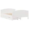 Cadre de lit sans matelas blanc 140x190 cm bois de pin massif